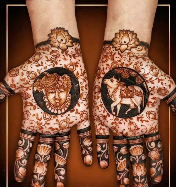Personalised bride and groom portrait mehendi